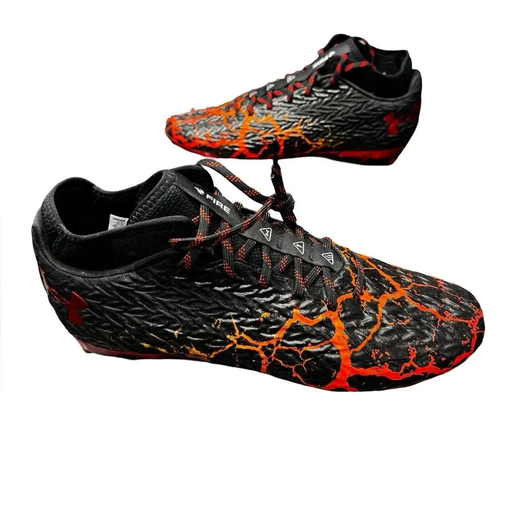 Under Armour Spotlight Clone 4.0 Football Cleats Black Orange Men's 12 BNIB